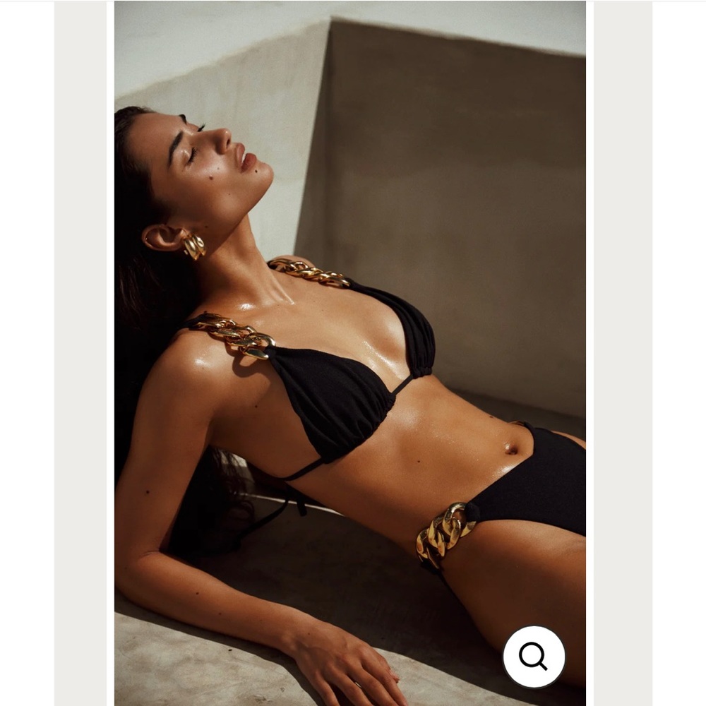 SAME LOS ANGELES GOLD CHAIN HIGH RISE (FAUX SUEDE BLACK)